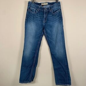 BKE Drew Boot Cut Women's Denim Jeans 29x31.5 Med Wash Mid Rise Saddle Stitch